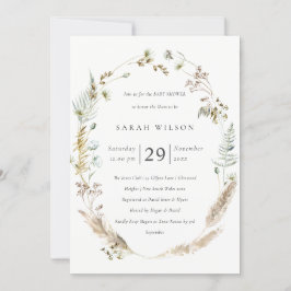 Boho Palm Pampas Grass Floral Baby Dusche einladen Dankeskarte