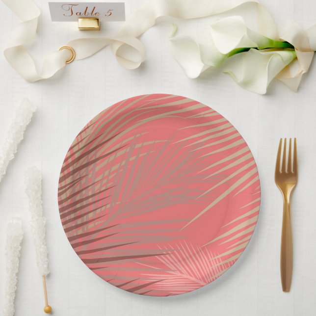 Boho Palm Pattern Pappteller (Hochzeit)