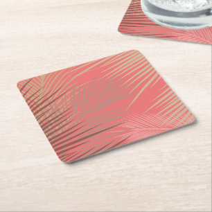 Boho Palm Pattern Rechteckiger Pappuntersetzer