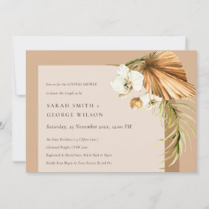 Boho Palm rouille Arche florale Couples Invitation