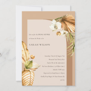 Boho Palm rouille Arche florale Invitation Fête de