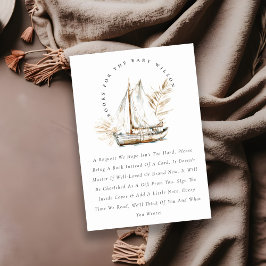 Boho Palm Sailboat Seascape Bücher für Babydusche Begleitkarte
