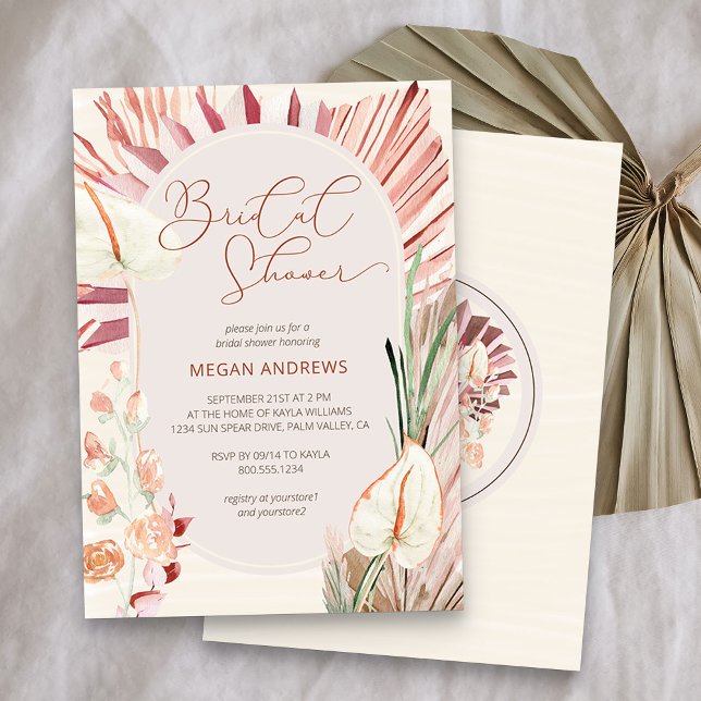 Boho Palm Trockenes tropisches Foliage-Brautparty Einladung (Bridal Shower invitation from my Boho Palm Bridal Shower Collection)