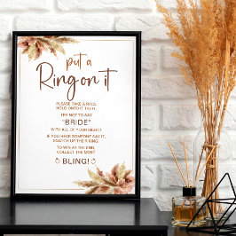 Boho Pampa Grass | Ring Game Brautparty Sign Poster