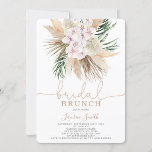 Boho Pampas Brautdusche Einladung