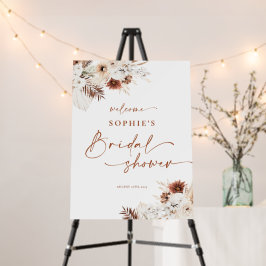 Boho Pampas Floral Brautparty Begrüßungszeichen