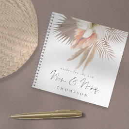 Boho Pampas Florals Script Mr. Guest Book Notizbuch