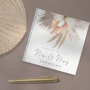 Boho Pampas Florals Script Mr. Guest Book Notizbuch