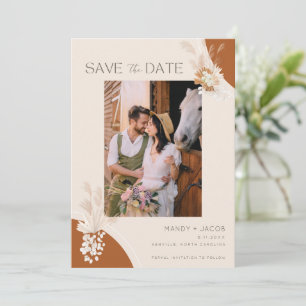 Boho Pampas Foto Bohemisch Wedding Save The Date