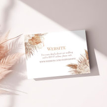 Boho Pampas Garden Wedding Website Eclosure Card