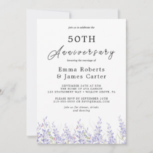 Boho Pampas Gras 50. Hochzeitstag Einladung