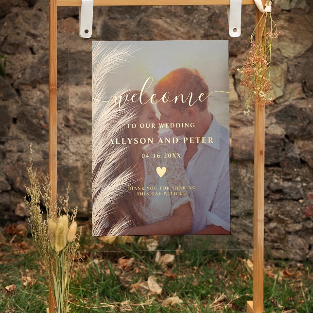 Boho Pampas Gras Aquarell Foto Begrüßung Foliendrucke (Von Creator hochgeladen)