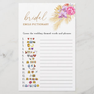 Boho pampas Gras Brautparty Emoji pikant