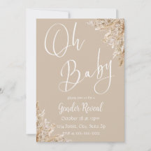 Boho Pampas Gras Geschlechter-Enthüllungseinladung