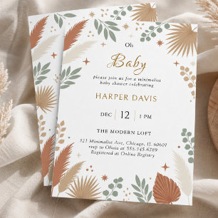 Boho Pampas Gras und Eukalyptus Botanik Einladung