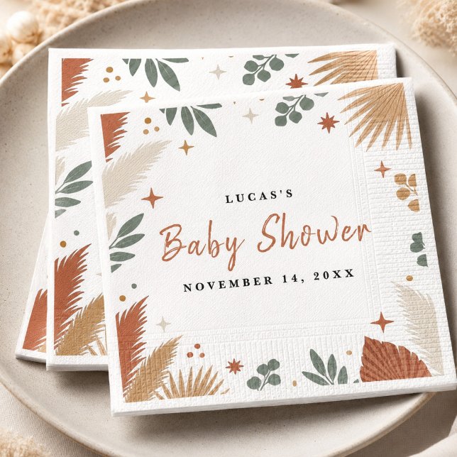 Boho Pampas Gras und Eukalyptus Botanik Serviette (Boho Pampas Grass and Eucalyptus Botanical Napkins)