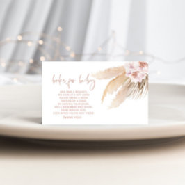 Boho Pampas-Grasbücher für die Beilegung von Kinde Begleitkarte