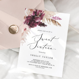 Boho Pampas Grass 16 . Geburtstag Geburtstag Einladung