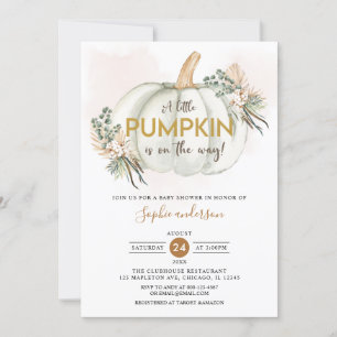 Boho Pampas Grass A Little Pumpkin Baby Shower Einladung