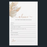 Boho Pampas Grass Advice für die Bride-Karte<br><div class="desc">Boho Pampas Grass Rat für die Brautkarte</div>