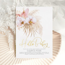 Boho Pampas Grass and Tropical Blume Kinderdusche