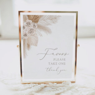 Boho Pampas Grass Baby Duwer Lieblingsunterschrift Poster