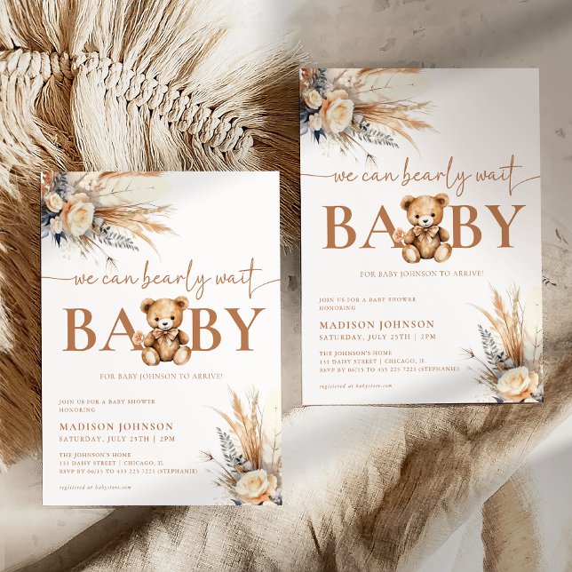 Boho Pampas Grass Babydusche wir frühzeitig abwart Einladung (Von Creator hochgeladen)
