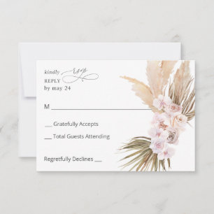 Boho Pampas Grass Beach Floral UAWG RSVP Karte