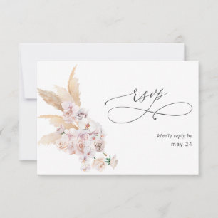Boho Pampas Grass Beach w Repas Carte RSVP 2