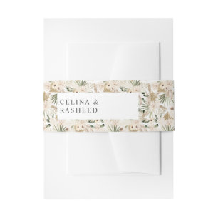 Boho Pampas Grass & Beige Einladung Bauch Einladungsbanderole