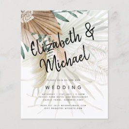 BOHO Pampas Grass Beige Grüne Terracotta Hochzeit Flyer