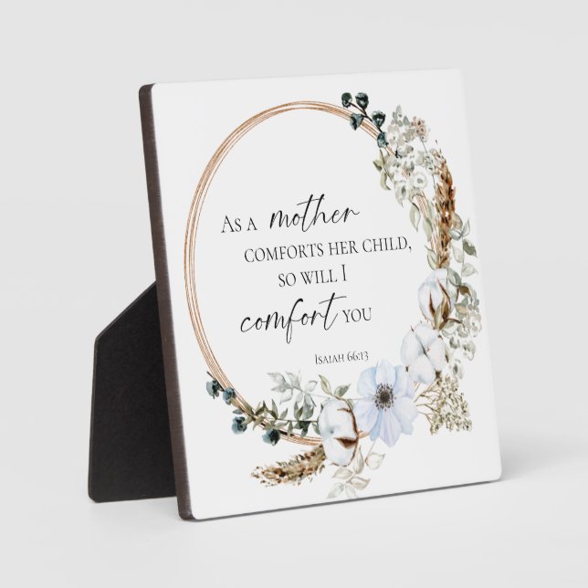 Boho Pampas Grass Bible Verse Gottesglauben Fotoplatte (Vorderseite)