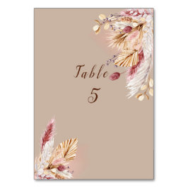 Boho Pampas Grass Blätter Palm Frond Tischnummer