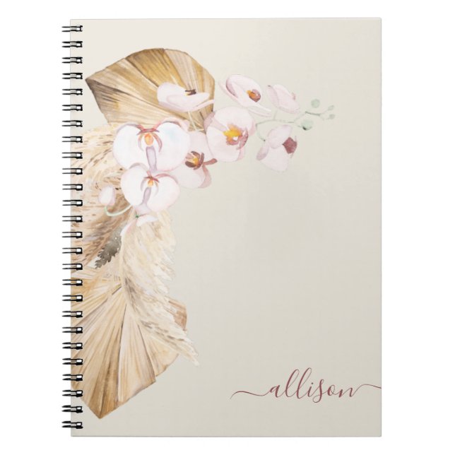 Boho Pampas Grass Blume Notizblock (Vorderseite)