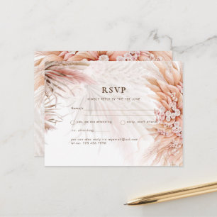 BOHO Pampas Grass Blush Hochzeit Postkarte