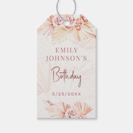 Boho Pampas Grass Bohemisch Blush Geburtstagsparty Geschenkanhänger