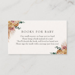 Boho Pampas Grass Books for Baby Insert Card