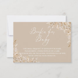 Boho Pampas Grass Books for Baby Insert | Neutral Dankeskarte
