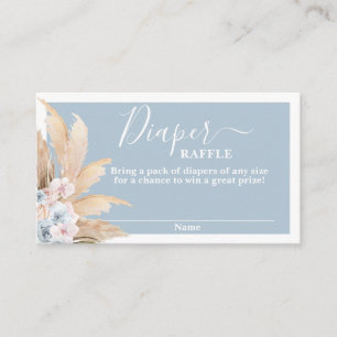 Boho Pampas Grass Boy Diaper Raffekarte Begleitkarte