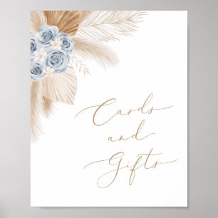 Boho Pampas Grass Boy Kinderduschkarten und Gesche Poster