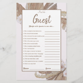 Boho Pampas Grass Brautparty Game