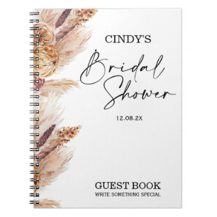 Boho Pampas Grass Brautparty Guest Notizblock