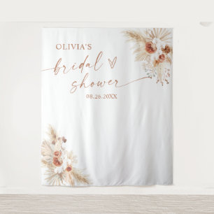 Boho Pampas Grass Brautparty Hintergrund Tapestati Wandteppich