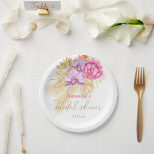 Boho pampas grass - Brautparty Pappteller