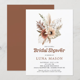 Boho Pampas Grass Bridal Dusche Einladung