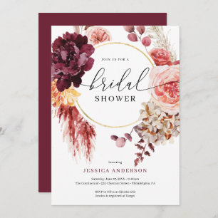 Boho Pampas Grass Bridal Showeuse Invitation