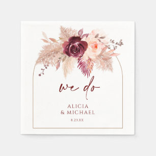 Boho Pampas Grass & Burgund Arch Wedding Serviette