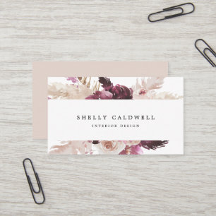 Boho Pampas Grass Business Card Visitenkarte