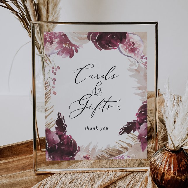 Boho Pampas Grass Cards und Geschenke Unterschrift Poster (Von Creator hochgeladen)
