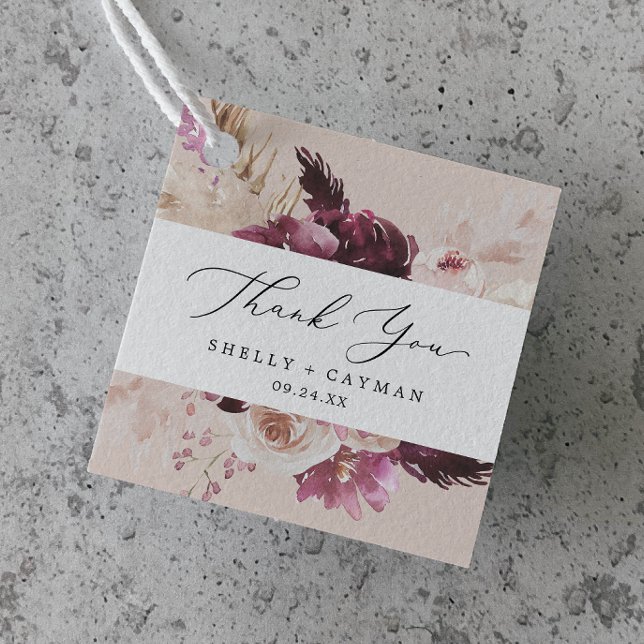 Boho Pampas Grass | Danke Geschenkanhänger (Von Creator hochgeladen)